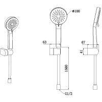 Душевой гарнитур Allen Brau Eclipse Хром арт-5.E1005-00 — фото 4, Душевые гарнитуры на держателе