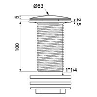 Донный клапан Wirquin Black touch Free Flow Черный матовый арт-30722856 — фото 2, Донные клапаны