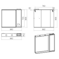 Зеркало со шкафом Brevita Balaton 90 R с подсветкой Белое матовое арт-BAL-04090-01-П — фото 6, Зеркальные шкафы в ванную