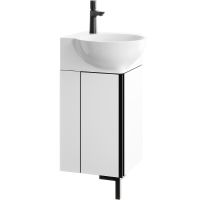 Тумба под раковину Aqwella Porto 45 угловая Белая Черная арт-POR0104WB — фото 1, Тумбы под раковину