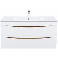 Тумба с раковиной Iddis Cloud 100 подвесная Белая матовая Дуб золотистый арт-CLO10Y0i95K — фото 2, Тумбы с раковиной