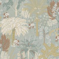 Обои Grandeco Asperia Винил на флизелине (0,53*10,05) Зеленый/Золото, Деревья/Цветы арт-A 54802 — фото 1, Обои для стен