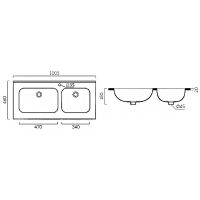 Товар: Раковина Grossman 100 двойная Белая арт-GR-3040-2 - фото 4 Раковина Grossman 100 двойная Белая арт-GR-3040-2 — фото 4, Раковины встраиваемые сверху