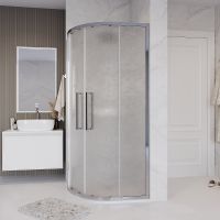 Душевой уголок Grossman Cosmo 100х100 профиль Хром стекло шиншилла арт-301.K33.02.1010.10.02 — фото 3, Душевые уголки четверть круга