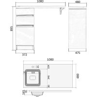 Тумба с раковиной Orange Sistema 100 L Белая глянцевая арт-ST-40TUW+RAL — фото 13, Тумбы с раковиной