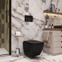 Унитаз Ceruttispa Mimi Aria MB подвесной Черный матовый с сиденьем Микролифт арт-CT8920 — фото 3, Подвесные унитазы