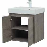 Тумба с раковиной Aquanet Nova Lite 60 подвесная Дуб рошелье арт-302524 — фото 7, Тумбы с раковиной