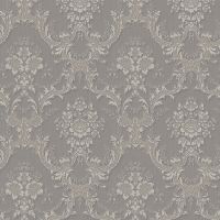 Обои Zambaiti Parati Satin Flowers IV Винил на флизелине (0,53*10,05) Серый/Бежевый, Дамаск арт-Z66841 — фото 1, Обои для стен