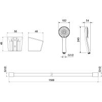 Душевой гарнитур Aquatek Бетта 100 3 jet Хром арт-AQ2032CR — фото 2, Душевые гарнитуры на держателе