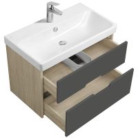 Тумба под раковину Aquaton Оливия 80 подвесная Грей Дуб ойстер арт-1A283101OLUG0 — фото 3, Тумбы под раковину