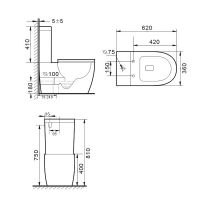 Унитаз компакт Esbano Fortex-N Черный матовый с бачком и сиденьем Микролифт арт-ESUNFORTBM — фото 6, Напольные унитазы
