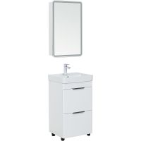 Тумба с раковиной Aquanet Ирис new 50 Белый глянец арт-312420 — фото 5, Тумбы с раковиной