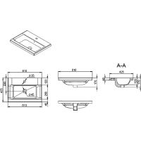 Раковина AM.PM Gem 61 Белая арт-M90WCC0602WG — фото 6, Раковины встраиваемые сверху