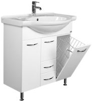 Тумба под раковину Onika Моника 75 с корзиной Белая арт-107502 — фото 1, Тумбы под раковину