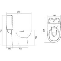 Унитаз компакт Santek Остин с бачком и сиденьем Микролифт арт-1WH302419 — фото 8, Напольные унитазы