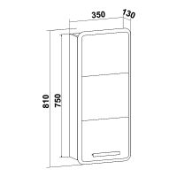 Подвесной шкаф Runo Эрика 35 Белый арт-00-00001130 — фото 3, Шкафы для ванной