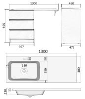 Товар: Тумба с раковиной Orange Optima 130 Белый глянец арт-OP-70TUW+RAL - фото 8 Тумба с раковиной Orange Optima 130 Белый глянец арт-OP-70TUW+RAL — фото 8, Тумбы с раковиной