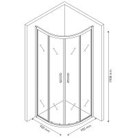 Товар: Душевой уголок Berges Solo R 90х90 профиль Хром сильвер стекло прозрачное арт-061108 - фото 3 Душевой уголок Berges Solo R 90х90 профиль Хром сильвер стекло прозрачное арт-061108 — фото 3, Душевые уголки четверть круга