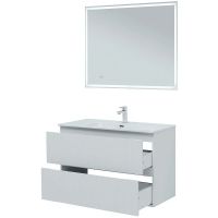 Тумба под раковину Aquanet Джейн 100 подвесная Белая матовая арт-335426 — фото 15, Тумбы под раковину