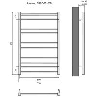 Водяной полотенцесушитель Aquatek Альтаир П10 500x800 Хром арт-AQ KK1080CH — фото 13, Водяные полотенцесушители