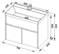 Тумба с раковиной Aquanet Латина 80 подвесная Белая арт-212836 — фото 10, Тумбы с раковиной