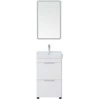 Тумба с раковиной Aquanet Ирис new 50 Белый глянец арт-312420 — фото 8, Тумбы с раковиной