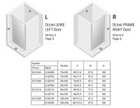 Душевая дверь New Trendy New Soleo Black 70 профиль Черный стекло прозрачное арт-D-0209A — фото 7, Распашные душевые двери