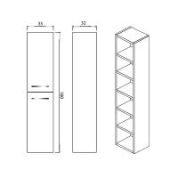 Товар: Шкаф пенал Creto Milano 35 подвесной Charleston арт-50-1035CH - фото 2 Шкаф пенал Creto Milano 35 подвесной Charleston арт-50-1035CH — фото 2, Пеналы для ванной комнаты