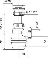 Сифон для кухонной мойки Wirquin Минор Нержавеющая сталь арт-30718024 — фото 2, Сифоны для кухонной мойки
