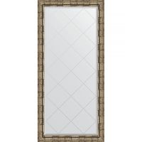 Зеркало Evoform Exclusive-G 135х73 с гравировкой в багетной раме - Серебряный бамбук 73 мм арт-BY 4265 — фото 1, Зеркала в ванную комнату