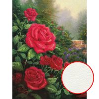 Фреска Ortograf Цветы 3613 Фактура флок FLK Флизелин (1,5*2) Зеленый/Красный, Цветы/Живопись арт-3613 (флок FLK) — фото 1, Фрески