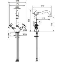 Смеситель для раковины Migliore Princeton Состаренный хром арт-19370 — фото 3, Смесители для раковины