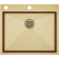 Кухонная мойка Paulmark Kroner-Edge 59 Брашированное золото арт-PM775951-BG — фото 1, Кухонные мойки