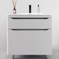 Тумба под раковину Style Line Марелла 80 Люкс Plus Белый матовый антискрейтч арт-СС-00002401 — фото 1, Тумбы под раковину