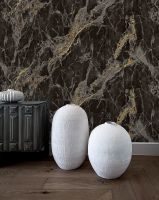 Обои Wiganford by Solo Lunman Винил на флизелине (1,06*10,05) Черный/Серый/Золото, Мрамор арт-ER1709 — фото 2, Обои для стен