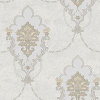 Обои Roberto Borzagi Queen I Винил на флизелине (1,06*10,05) Серый, Дамаск арт-90104-1 — фото 1, Обои для стен