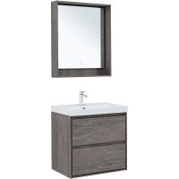 Тумба под раковину Aquanet Милан 70 подвесная Дуб рошелье арт-336373 — фото 9, Тумбы под раковину