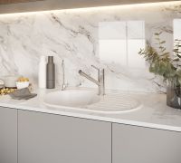 Кухонная мойка Domaci Бьелла DMC-18 арт-GWS-18-331 белая — фото 2, Кухонные мойки