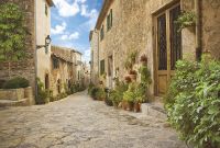 Фреска Ortograf Городской пейзаж 4093 Фактура бархат FX Флизелин (4*2,7) Бежевый/Зеленый/Голубой, Город/Пейзаж арт-4093 (бархат FX) — фото 2, Фрески