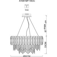 Люстра Artelamp Nicoletta Прозрачная Хром арт-A1051SP-10CC — фото 7, Люстры