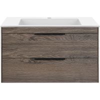 Тумба под раковину Vincea Chiara 2D 80 подвесная R.Oak арт-VMC-2C2800RO — фото 1, Тумбы под раковину