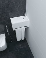 Панель с раковиной 1MarKa Tiny XS Mini 39 R подвесная Белая глянцевая арт-У84218 — фото 2, Тумбы с раковиной