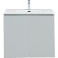 Тумба под раковину Aquanet Алвита New 80 подвесная Серая матовая арт-277528 — фото 5, Тумбы под раковину