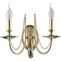 Настенный светильник Crystal Lux Victoria AP2 Gold Amber Янтарный Золото арт-VICTORIA AP2 GOLD/AMBER — фото 1, Бра