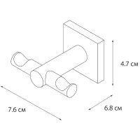 Двойной крючок Fixsen Lux Satin Сатин арт-FX-16005A — фото 3, Крючки для полотенец