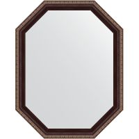Зеркало Evoform Polygon 69х54 в багетной раме - Махагон с орнаментом 50 мм арт-BY 7274 — фото 1, Зеркала в ванную комнату