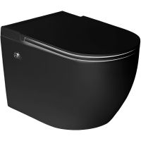 Товар: Унитаз Ceruttispa Sella Aria Pulse MB CT подвесной с импульсным смывом Черный матовый с сиденьем Микролифт арт-10194 - фото 1 Унитаз Ceruttispa Sella Aria Pulse MB CT подвесной с импульсным смывом Черный матовый с сиденьем Микролифт арт-10194 — фото 1, Подвесные унитазы