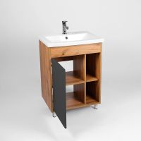 Тумба под раковину VIANT Бостон 50 Графит матовый Дуб Вотан арт-VBOS50COG-T1ST — фото 3, Тумбы под раковину