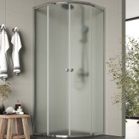 Душевой уголок Agger 80x80 профиль Хром стекло матовое арт-A01-080MCR/G — фото 1, Душевые уголки четверть круга