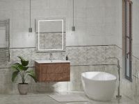 Керамическая плитка Eurotile (Rus) Selesta Grey Light настенная 25х50 см арт-5 SE 0008 — фото 8, Керамическая плитка